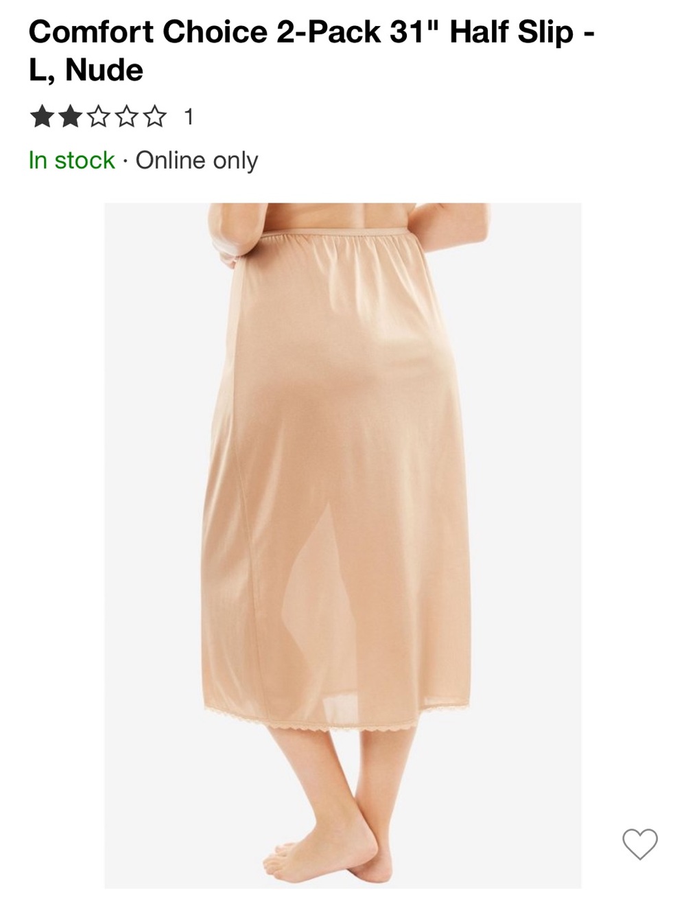 Women's Smooth Half Slip Chemise - Nude